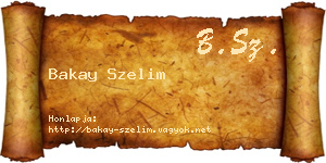 Bakay Szelim névjegykártya